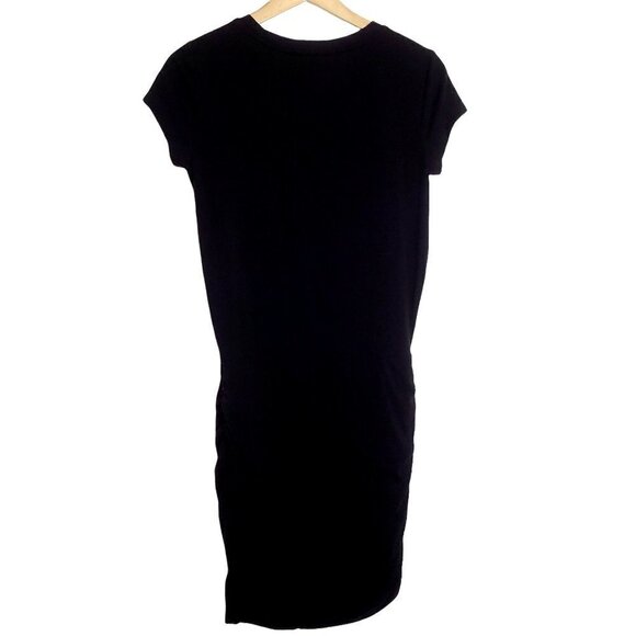 ATHLETA Small Topanga‎ Tee Dress Black Ruched Skirt T-shirt Mini - Picture 3 of 9